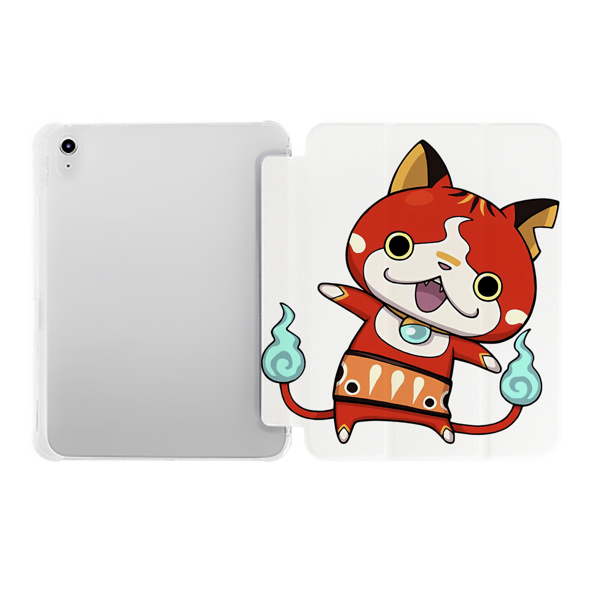 （画像用） 妖怪ウォッチ Yo-kai Watch IPad ケース ペン収納付き 三つ折りスタンド PUレザー×シリコン 対応機種9.5/10.5/10.9インチ